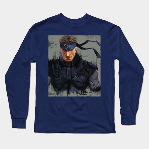 Solid Snake Long Sleeve T-Shirt by Art Of Lunatik